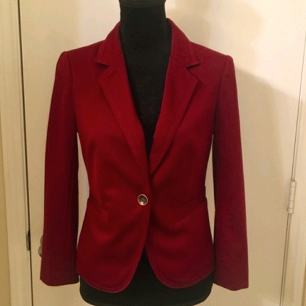 The Limited Red Ponte Knit Blazer NWOT